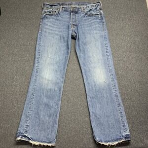 Y2K Ruehl No. 925 Mercer Low Rise Boot Straight Leg Jeans Button Fly Mens 34x33